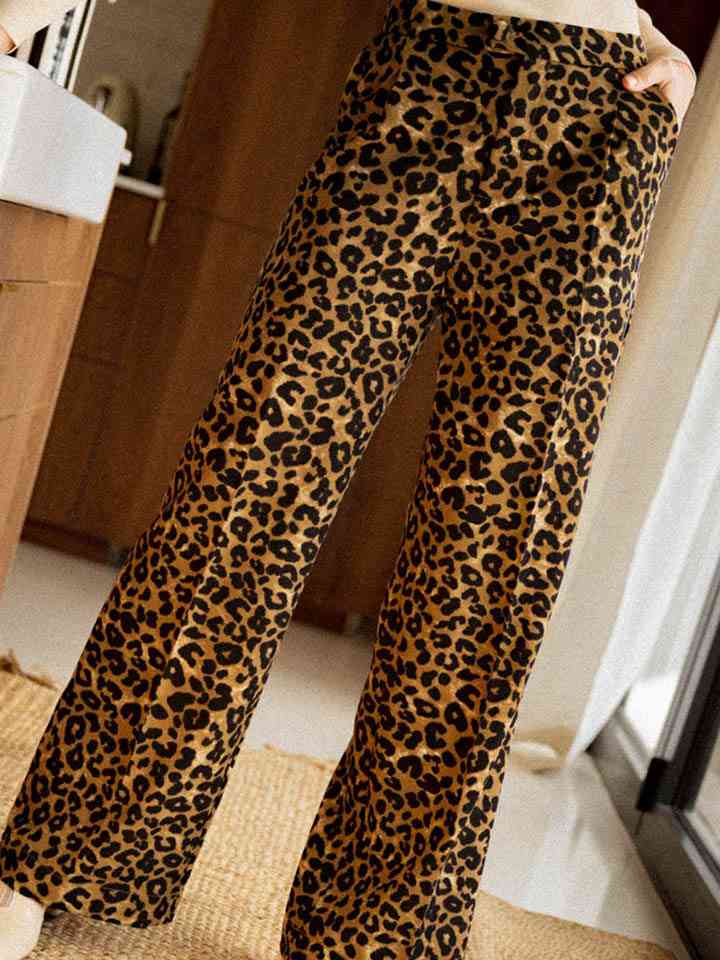 Leopard Wide Leg Pants